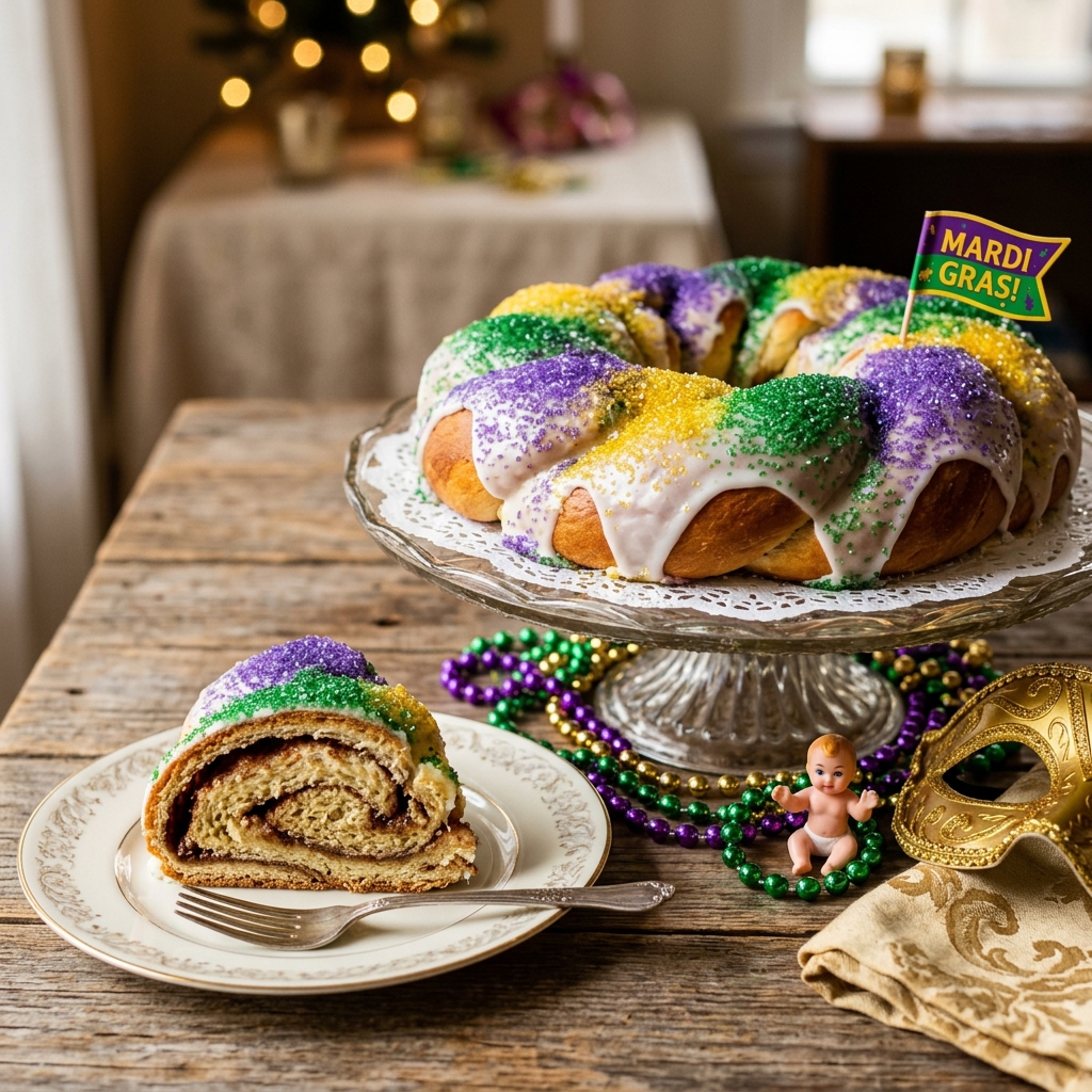 Traditional Mardi Gras King Cake